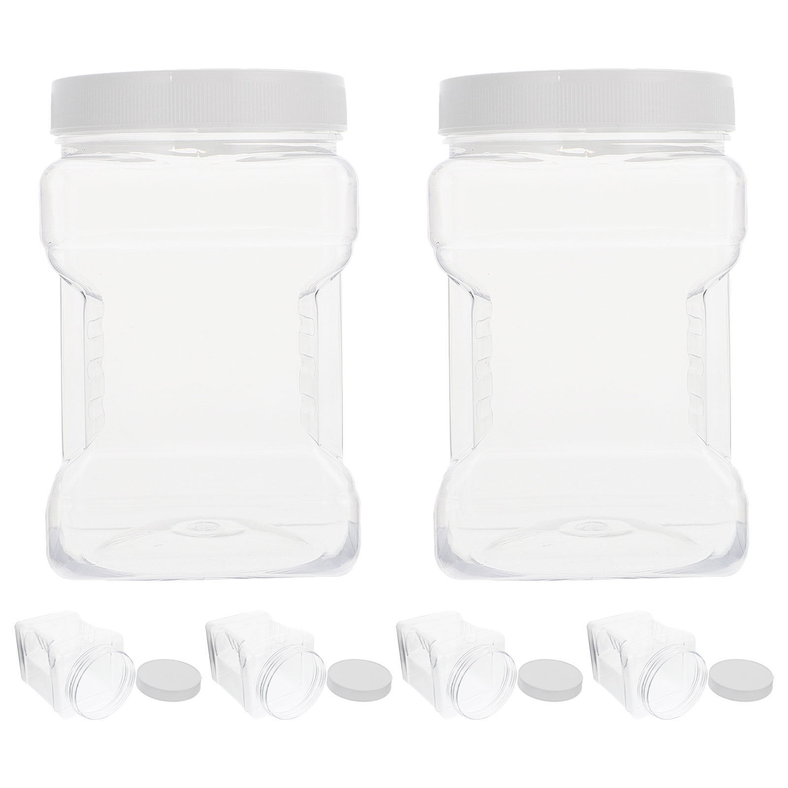 Food Storage Airtight - 6Pcs Transparent Storage Jars Clear Square