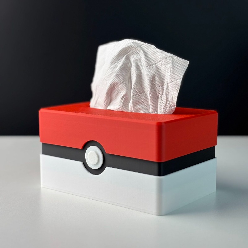 Food Storage In Room - Cartoon Poke Ball Tissue Box Storage