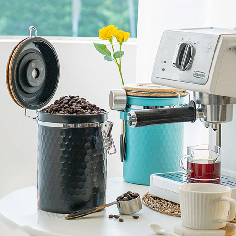 Food Storage Airtight - Kitchen Stainless Steel Coffee Canisters Airtight