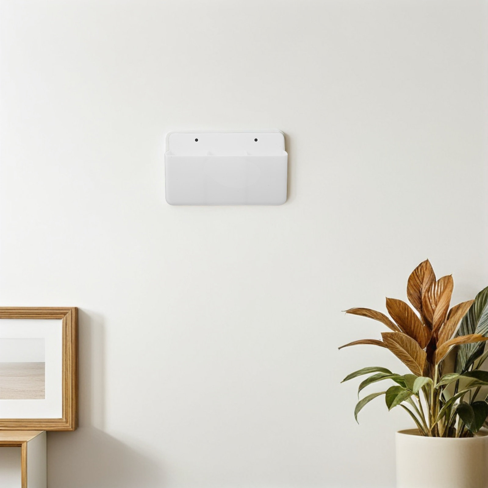 Food Storage And Organizer - Wall Mounted Adhesive Remote Holder 3-Grid