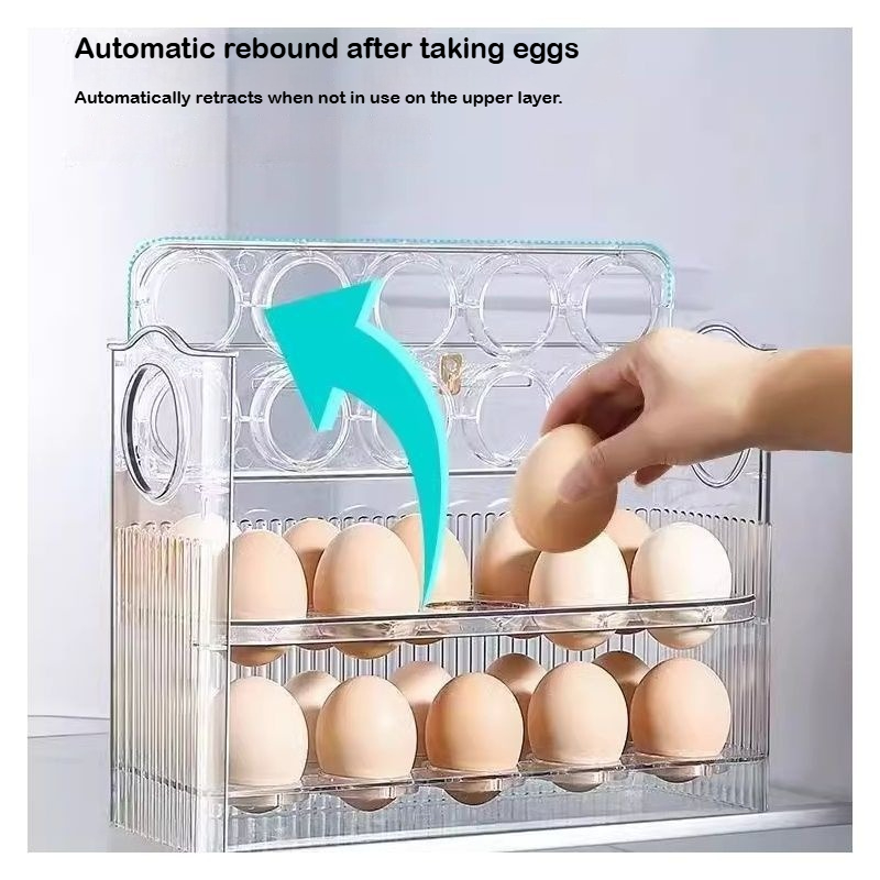 Food Storage Rack For Kitchen - Automatic Rebound Egg Storage Box Refrigerator