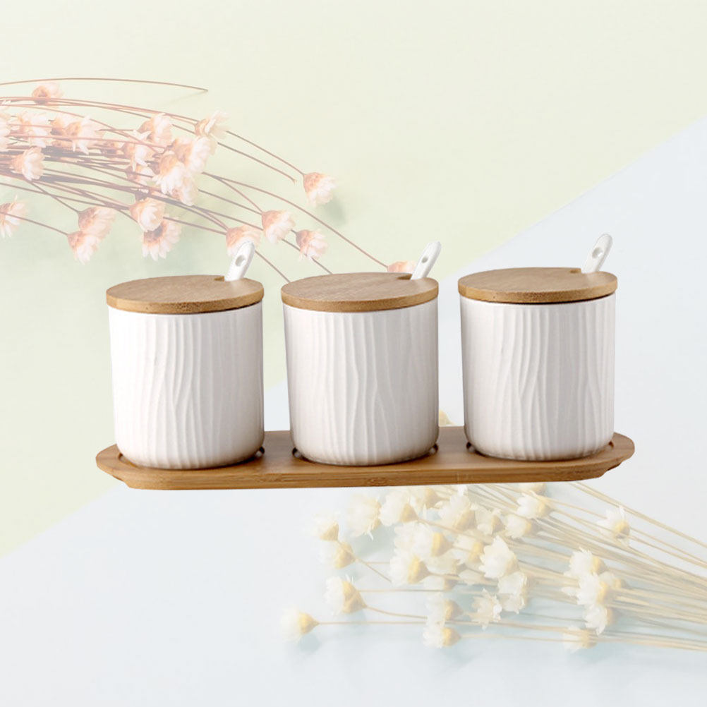 Food Storage Box Set - 9.5x28.5cm Creative Nordic Ceramic Spice Jar