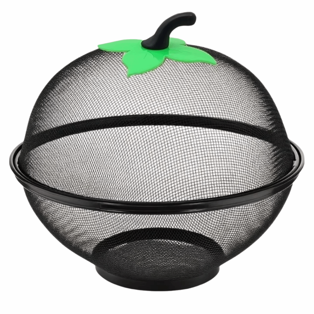 Food Storage Net - with Mesh Cover Metal Fruit Basket