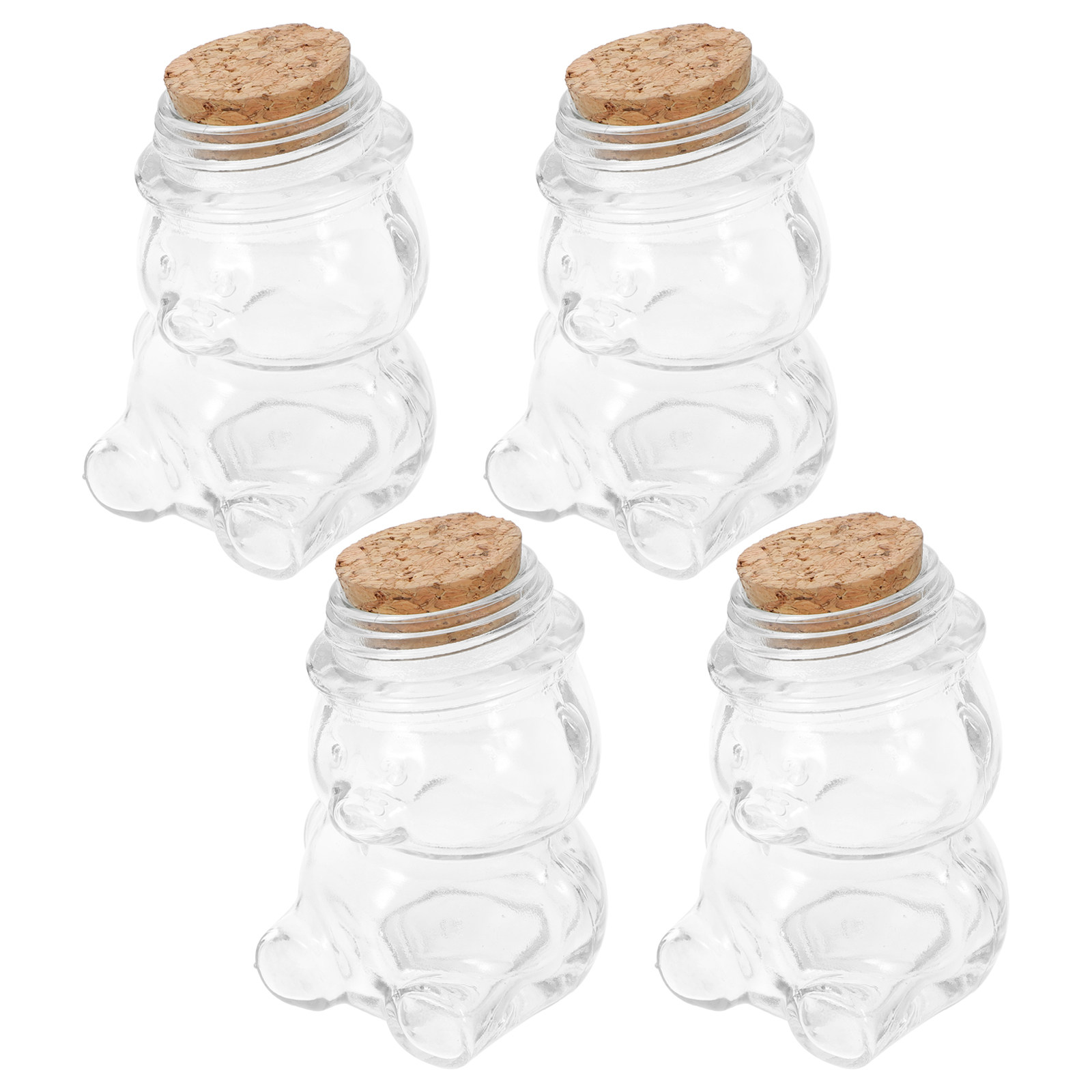 Food Storage Airtight - 4Pcs Glass Candy Jar Set Transparent