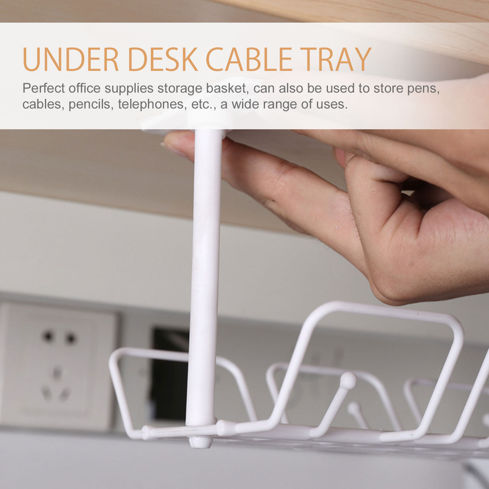 Food Storage Management - Under Desk Cable Organizer Storage Basket