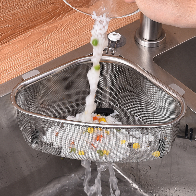 Food Storage Rack For Kitchen - Stainless Steel Kitchen Sink Drain Basket