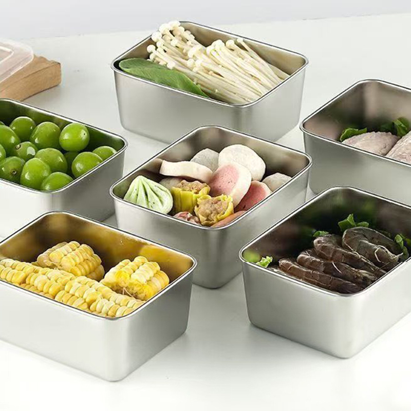 Food Storage Box Set - 6-Piece Stainless Steel Food Storage Containers