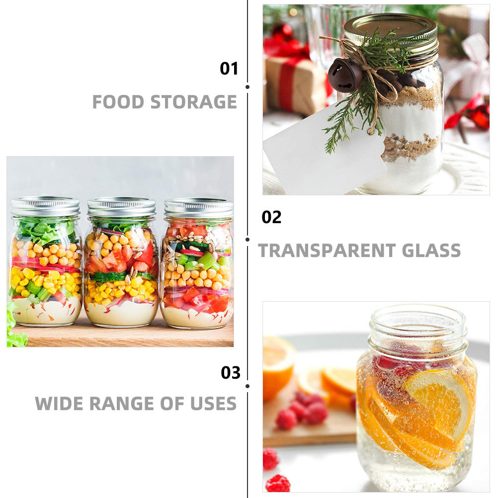 6Pcs Transparent Round Glass J - огляд і ціна Food Storage Airtight