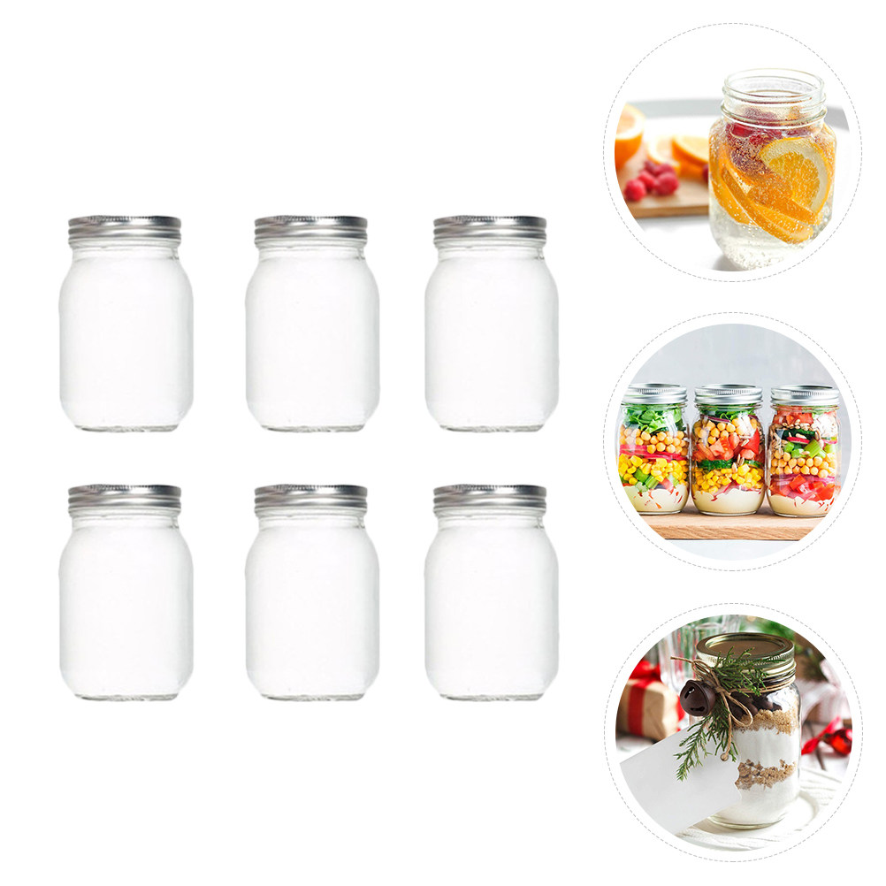 6Pcs Transparent Round Glass J - огляд і ціна Food Storage Airtight