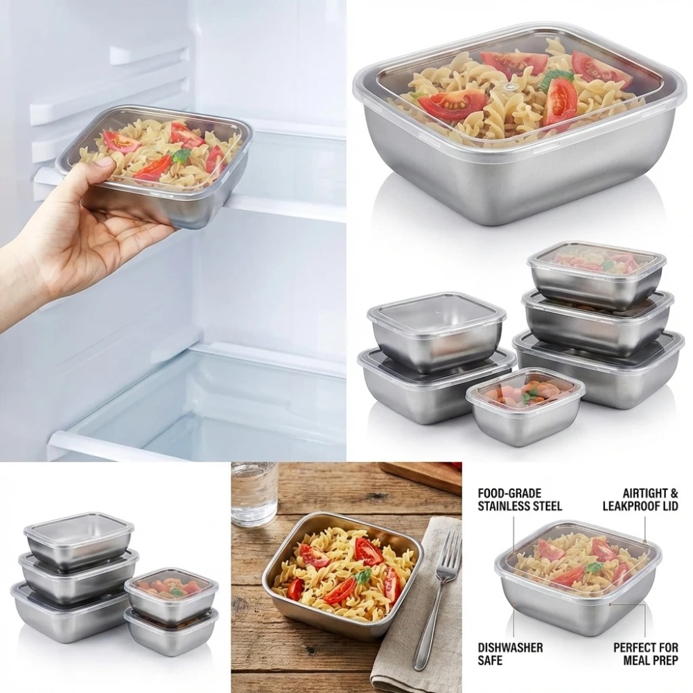 6PCS Stainless Steel Food Stor - огляд і ціна Food Storage Box Set