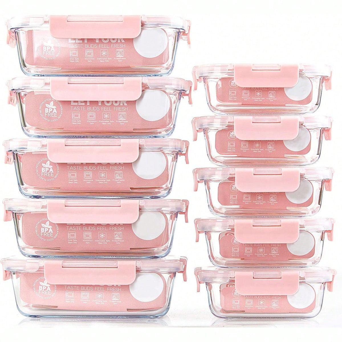 10 Pack Glass Meal Prep Contai - огляд і ціна Food Storage Box Set