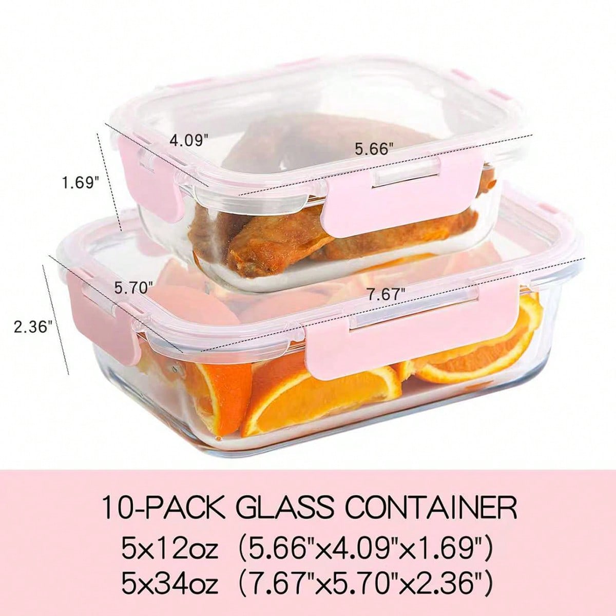 10 Pack Glass Meal Prep Contai - огляд і ціна Food Storage Box Set