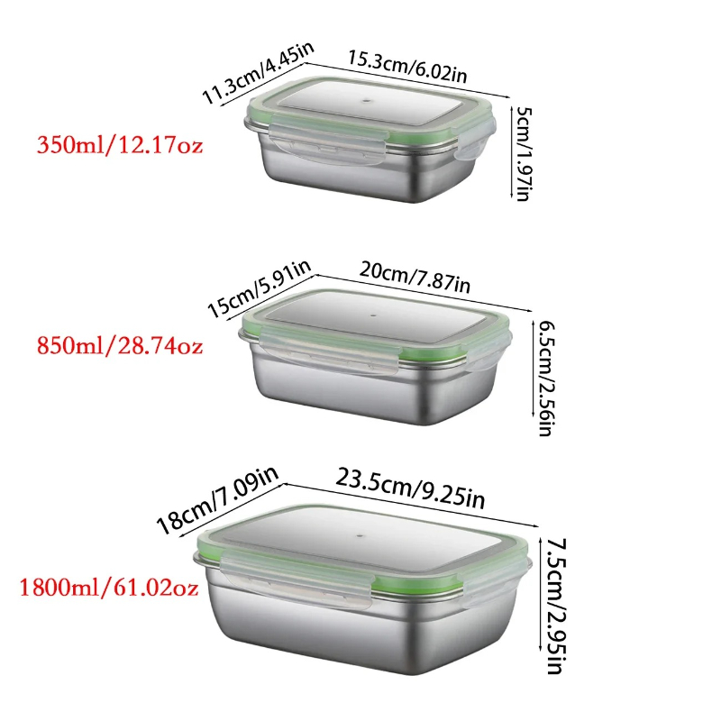 304 Stainless Steel Lunch Box  - огляд і ціна Food Storage Box Set