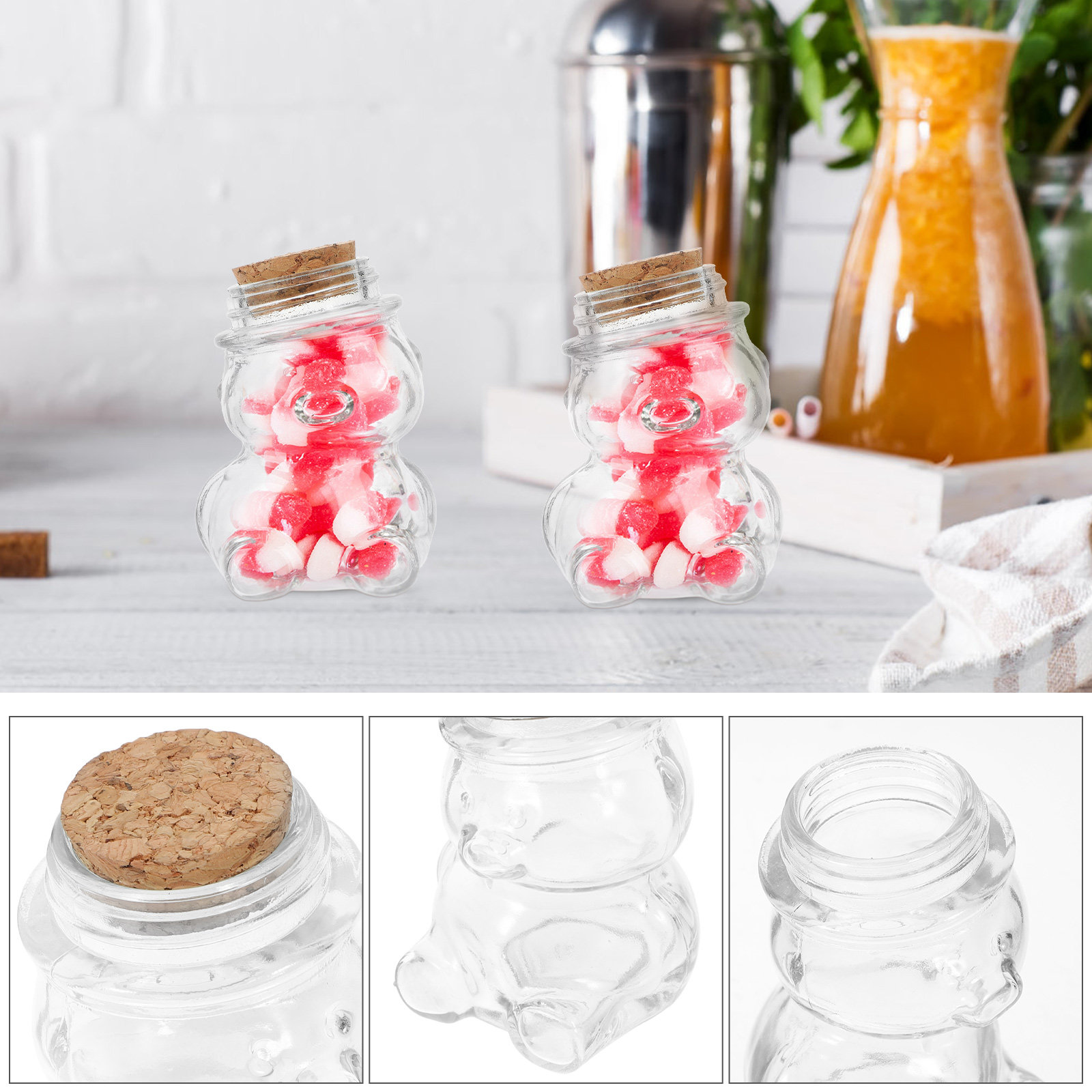 4Pcs Glass Candy Jar Set Trans - огляд і ціна Food Storage Airtight